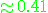 3$ \green \approx 0.41